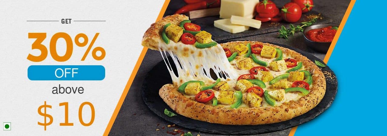 Dominos - 30% OFF on $10